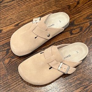 Quince Suede Slip-On Clogs- Dune